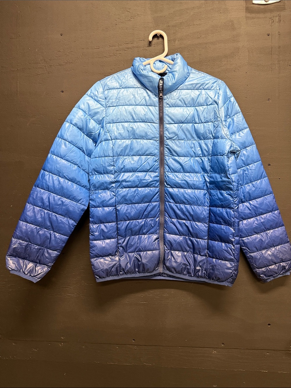 Ombre Blue Lightweight Women's Puffer Jacket